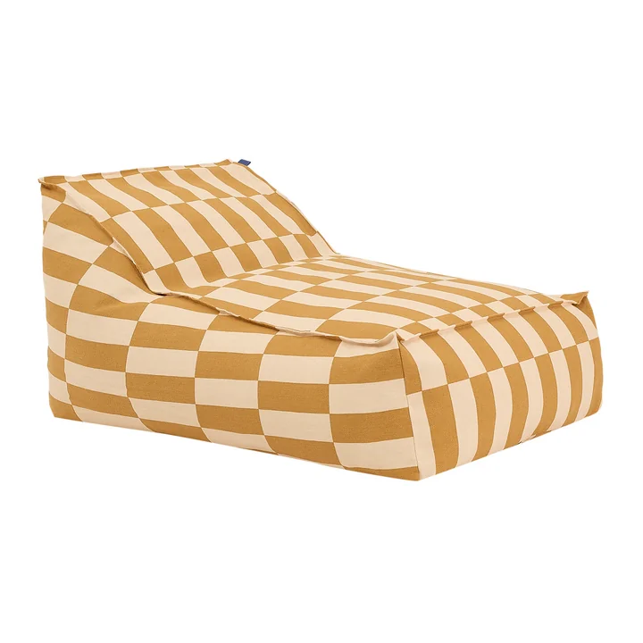 Nobodinoz - Vibes Long beanbag (for adults), mustard and sand tiles