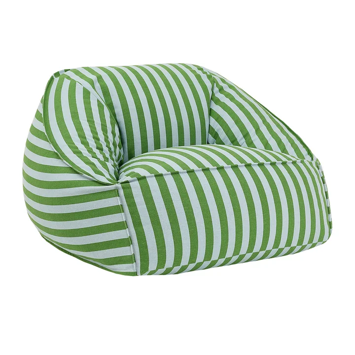 Nobodinoz - Ziggy Armchair beanbag (for adults), green blue stripes