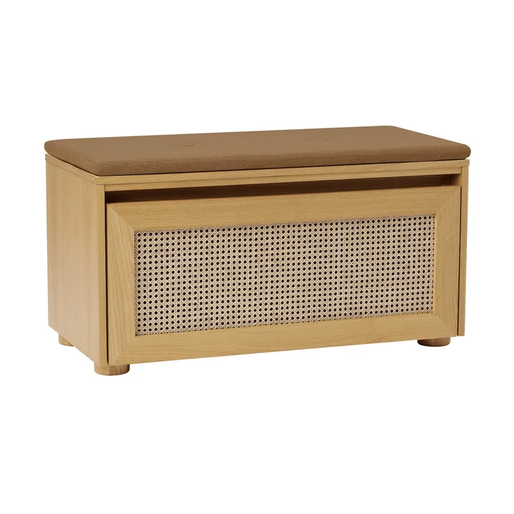 Umage - Hideaway Storage bench, oak / Viennese wickerwork / sugar brown