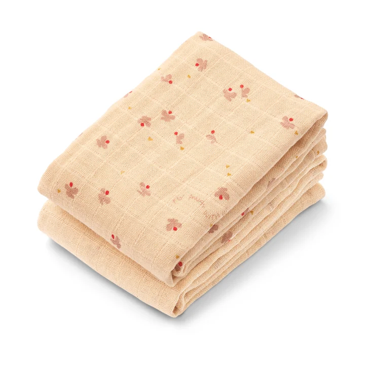 LIEWOOD - Lewis muslin cloths, made from organic cotton, mini butterfly, apple blossom mix (set of 2)