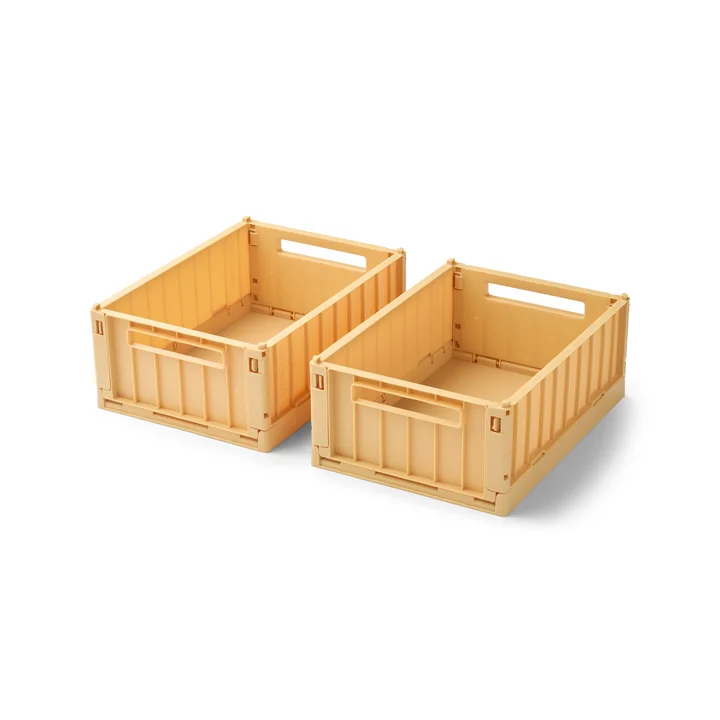 LIEWOOD - Weston Storage box, 25 x 18 x 9.5 cm, lemon yellow (set of 2)