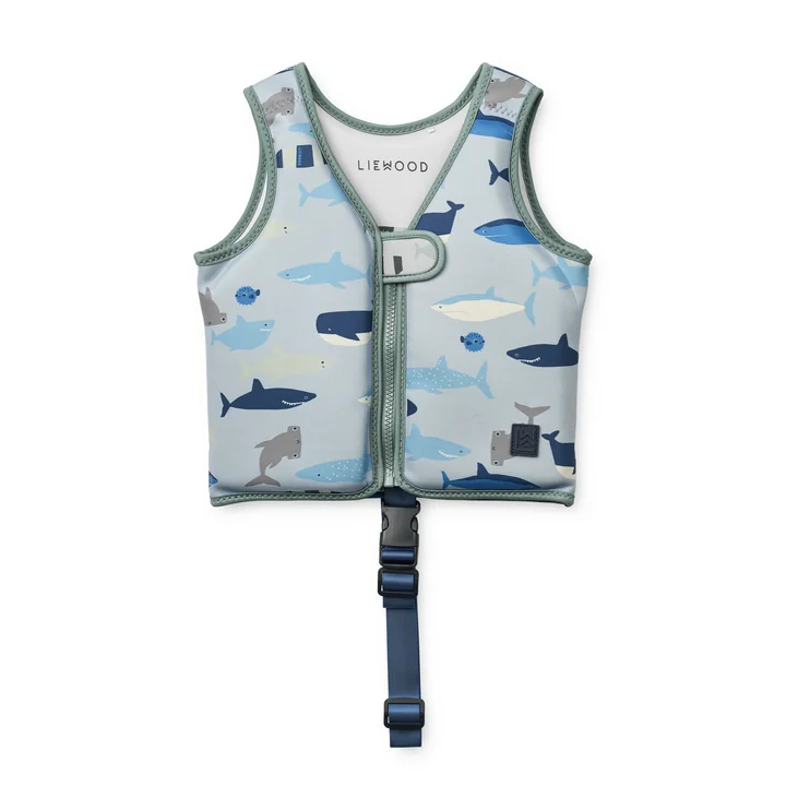 LIEWOOD - Dove Life jacket, shark / dove blue