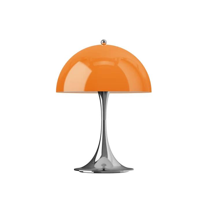 Louis Poulsen - Panthella 250 Portable V3 rechargeable LED table lamp, chrome / original opal orange