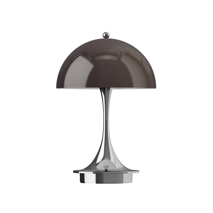Louis Poulsen - Panthella 160 Portable V3 rechargeable LED table lamp, chrome / original opal brown