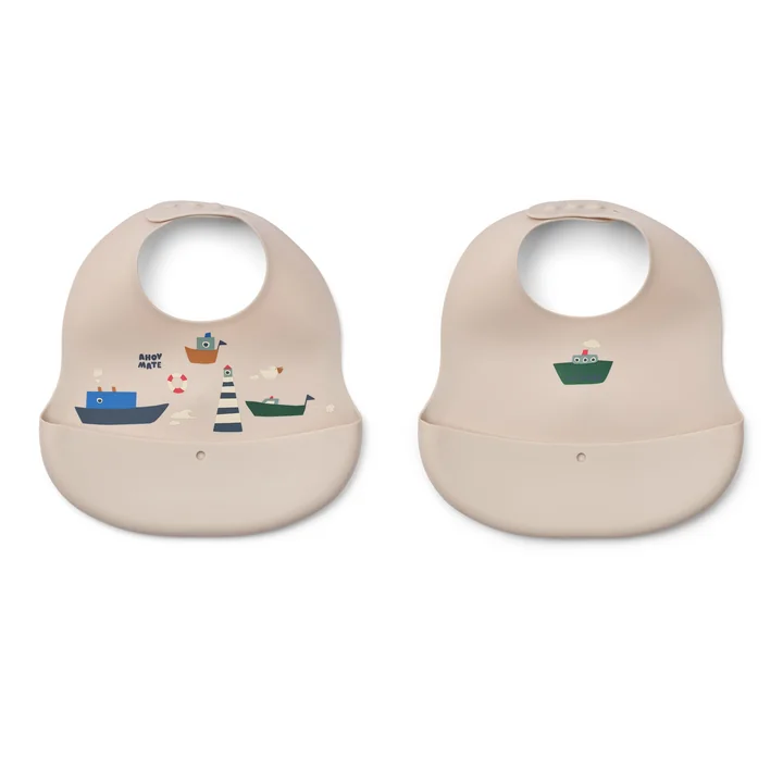 LIEWOOD - Ember bib, Sailing, sandy (set of 2)