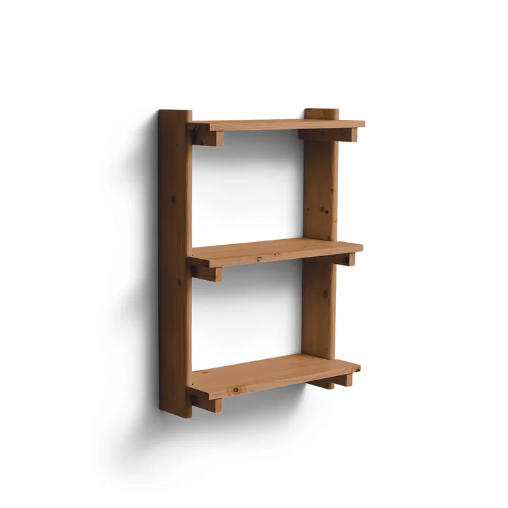 Form & Refine - Beam 3 wall shelf, 60 x 90.5 cm, pine matt lacquered, deep brown