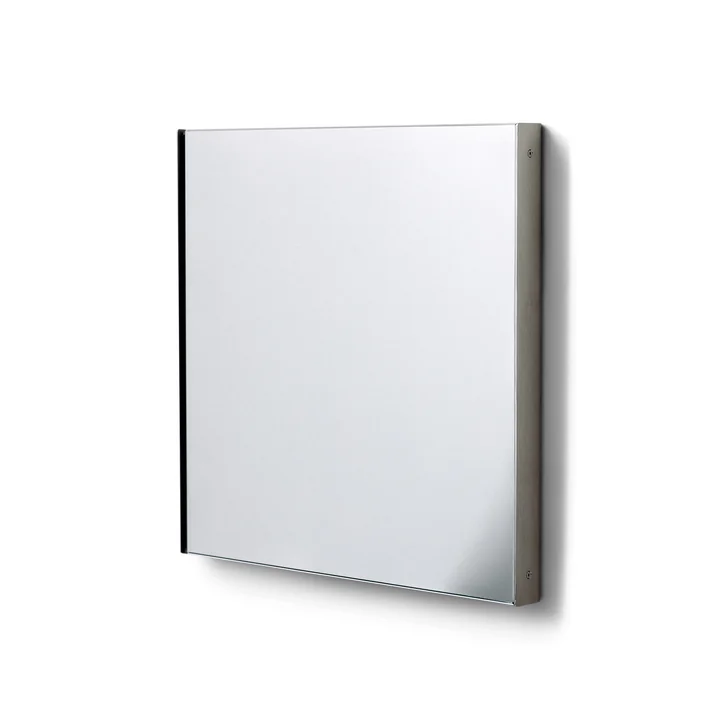 Form & Refine - Taper wall mirror, 40 x 40 cm, brushed stainless steel