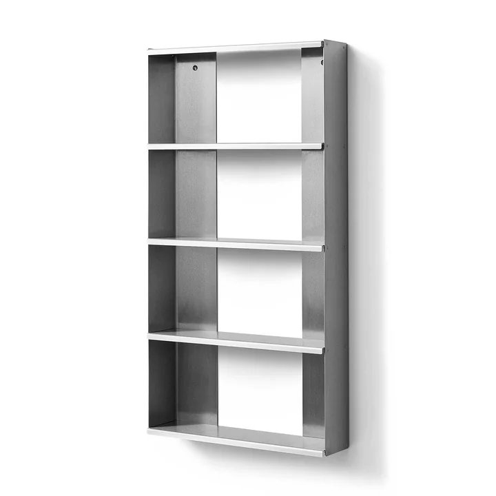 Form & Refine - Taper wall shelf, 50 x 98 cm, brushed stainless steel