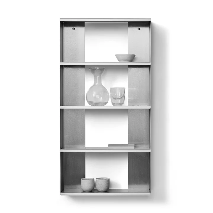 Form & Refine - Taper wall shelf, 50 x 98 cm, brushed stainless steel