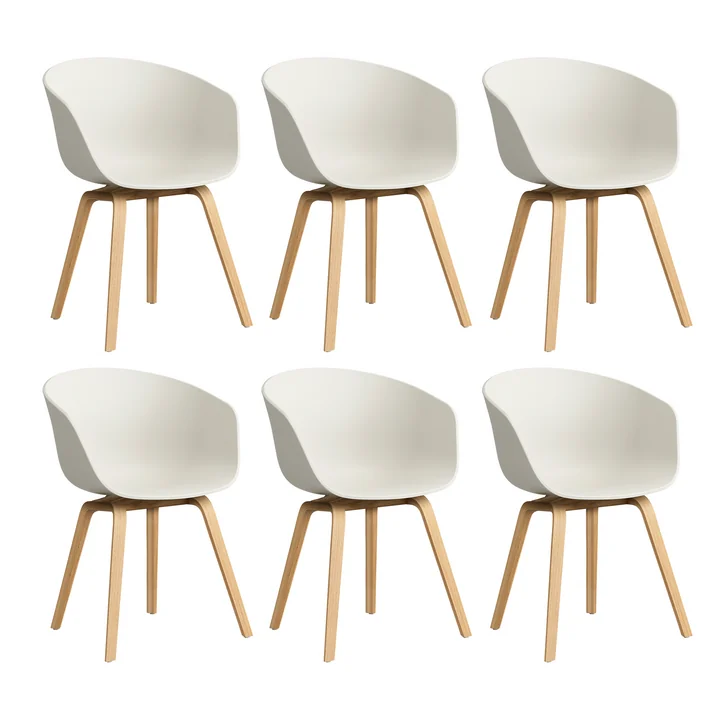 HAY-About-A-Chair-AAC-22-Eiche-lackiert-melange-cream-2-6er-Set