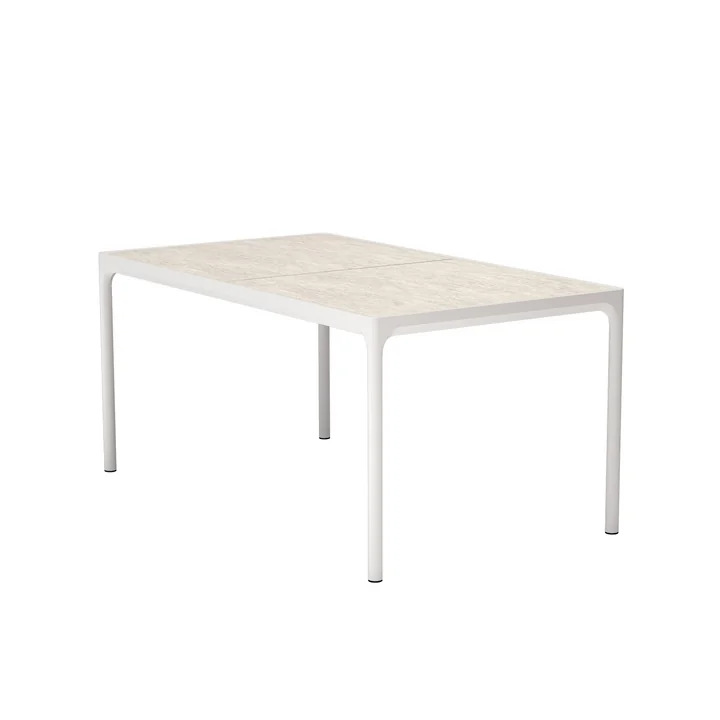 HOUE - FOUR Outdoor table, 160 x 90 cm, muted white / shell
