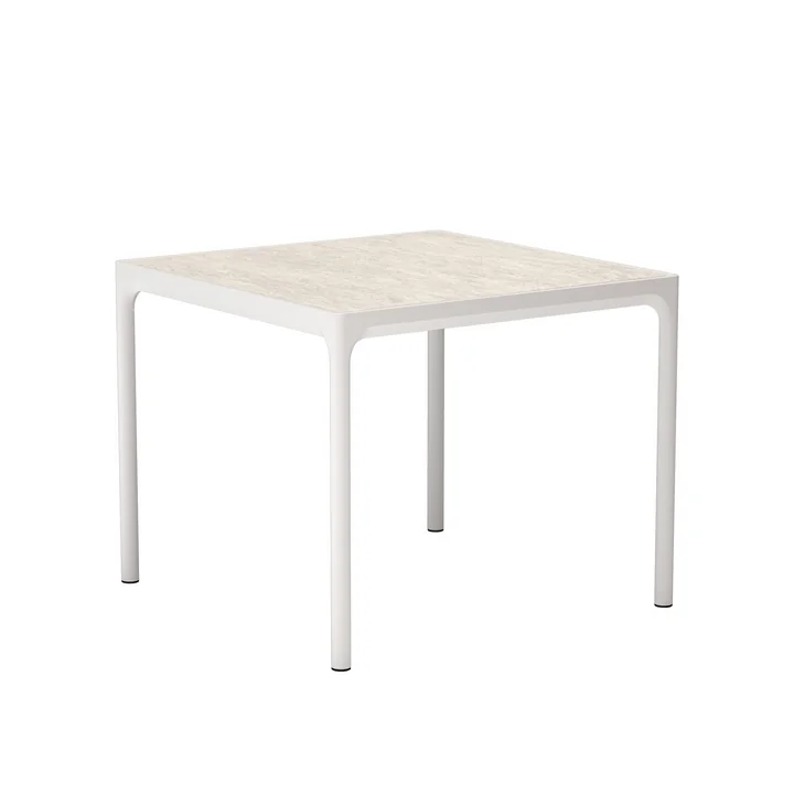 HOUE - FOUR Outdoor table, 90 x 90 cm, muted white / shell