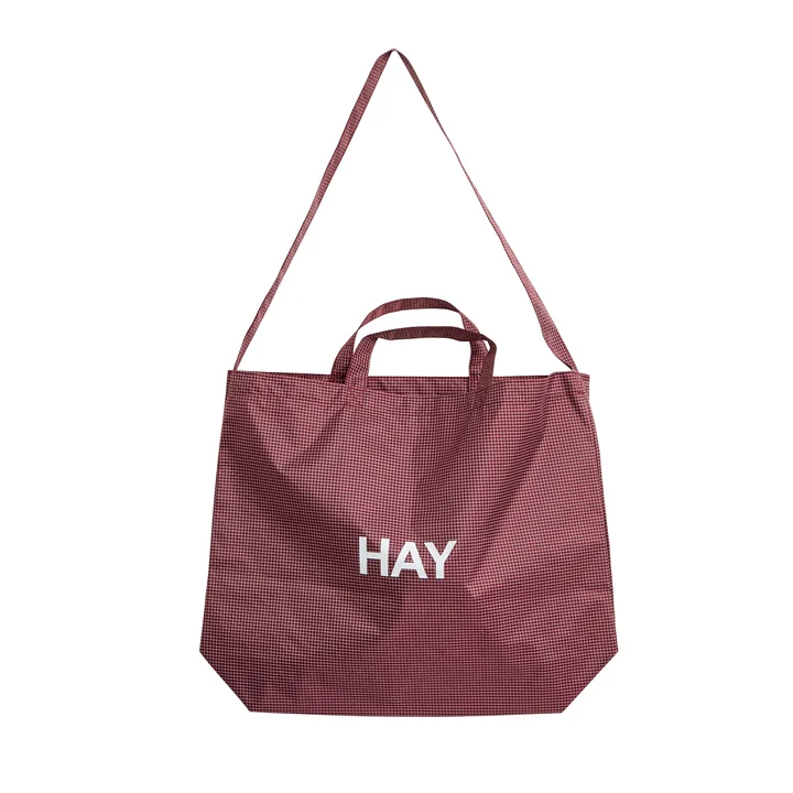 HAY - Grid Crossover Bag M, burgundy