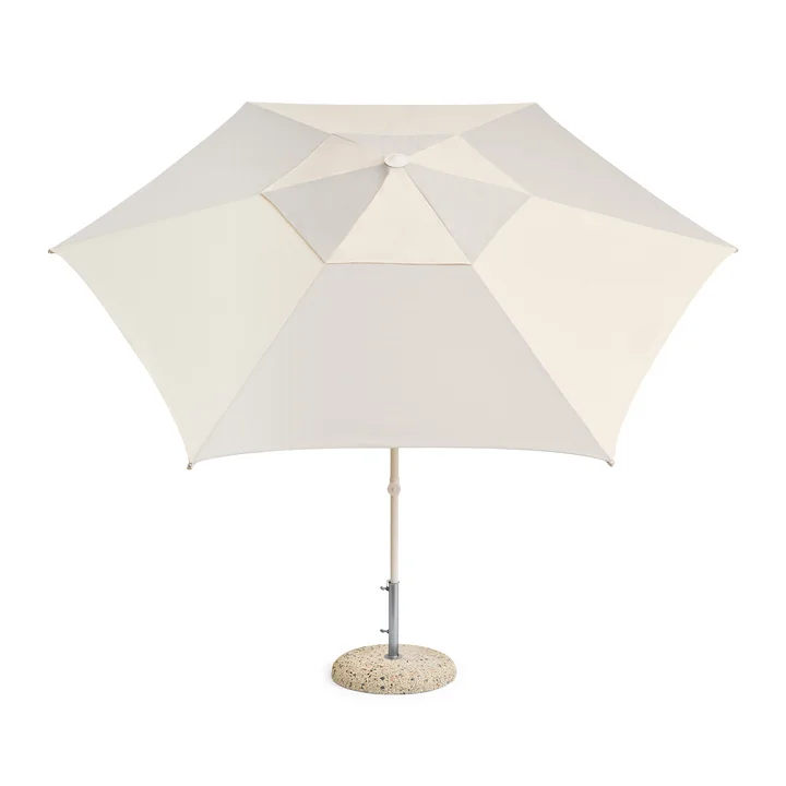 HAY - Terrazza Parasol, hexagonal, Ø 300 cm, off-white / gray