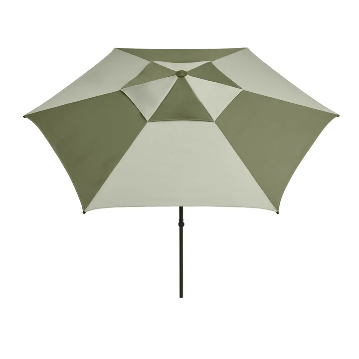 HAY - Terrazza Parasol, hexagonal, Ø 300 cm, green / dark green