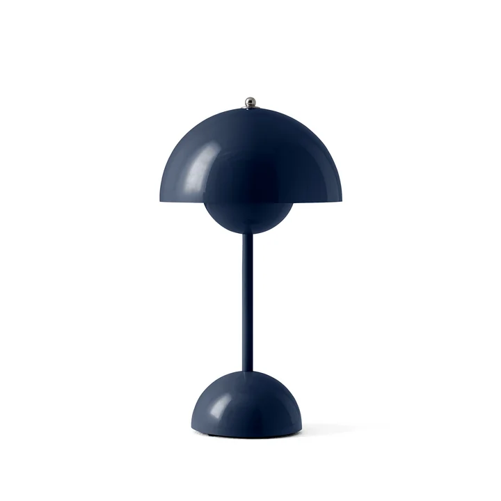 & Tradition - Flowerpot rechargeable table lamp VP9 with magnetic charging cable, steel blue