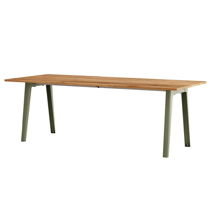 TipToe - NEW MODERN Dining table 95 x 220 cm, recycled reclaimed wood / khaki green