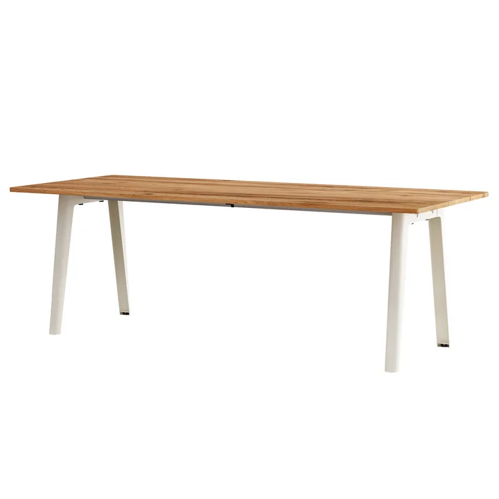 TipToe - NEW MODERN Dining table 95 x 220 cm, recycled reclaimed wood / cream white