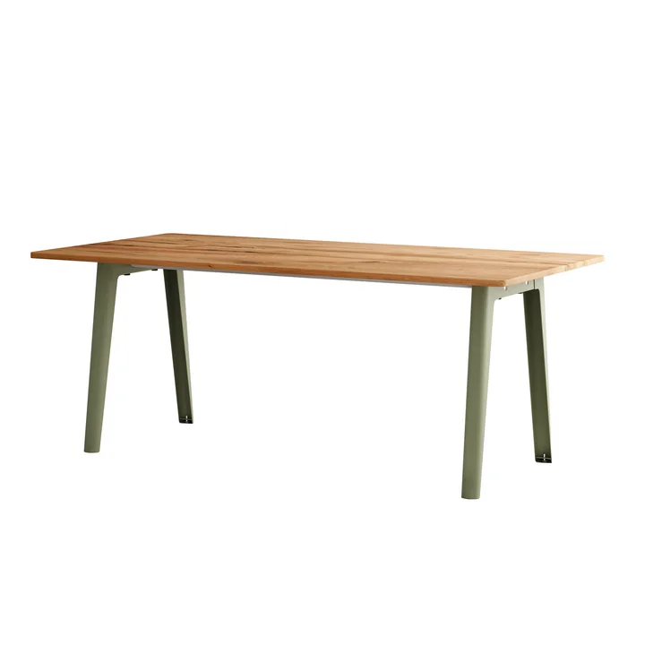 TipToe - NEW MODERN Dining table 95 x 190 cm, recycled reclaimed wood / khaki green