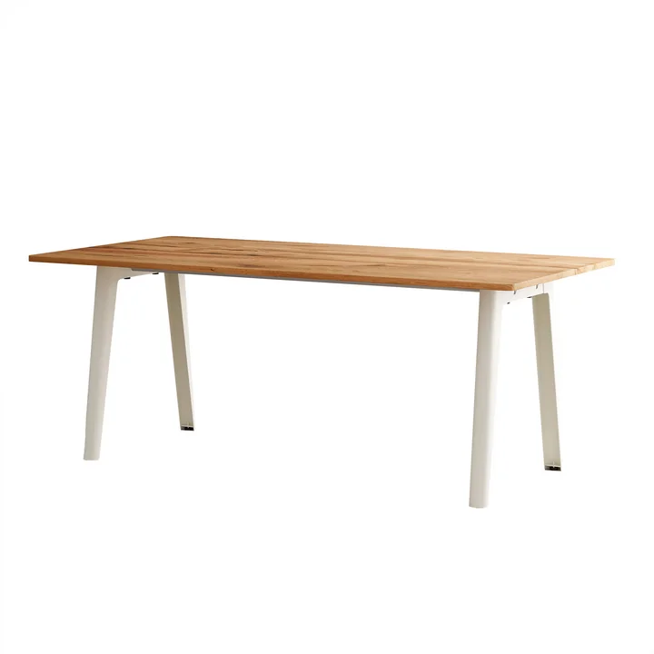 TipToe - NEW MODERN Dining table 95 x 190 cm, recycled reclaimed wood / cream white