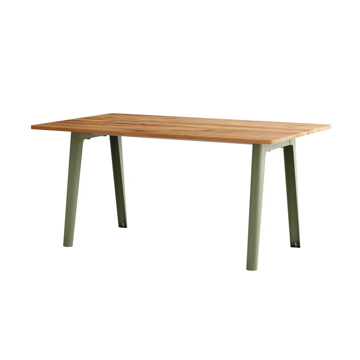 TipToe - NEW MODERN Dining table 95 x 160 cm, recycled reclaimed wood / khaki green