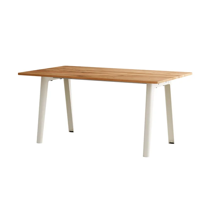TipToe - NEW MODERN Dining table 95 x 160 cm, recycled reclaimed wood / cream white