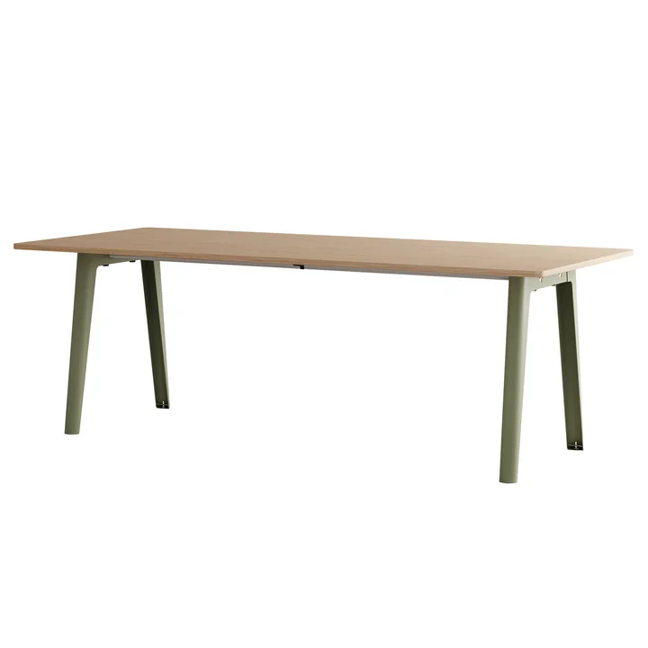 TipToe - NEW MODERN Dining table 95 x 220 cm, oak / khaki green