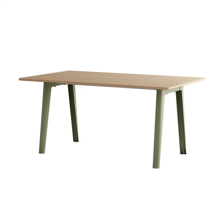 TipToe - NEW MODERN Dining table 95 x 160 cm, oak / khaki green