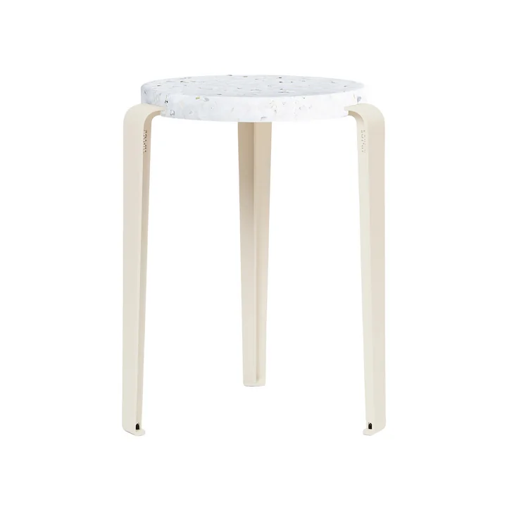 TipToe - LOU Venezia stool, recycled plastic / cream white