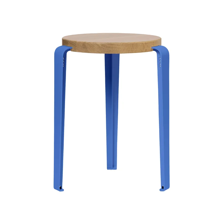 TipToe - LOU Stool, natural oak / azure blue
