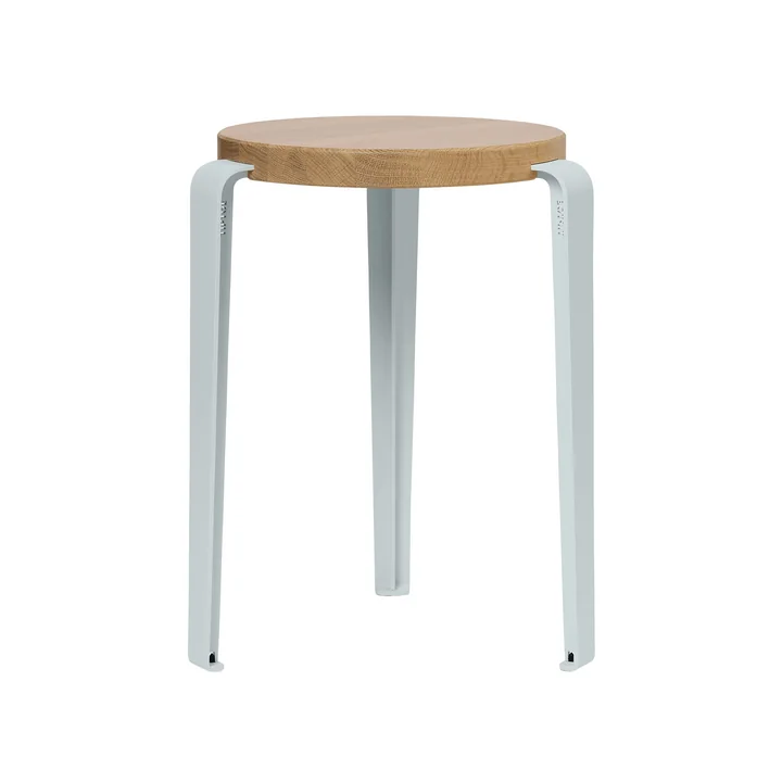 TipToe - LOU Stool, natural oak / pale blue
