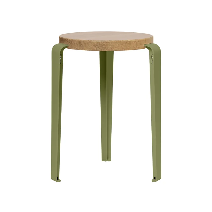 TipToe - LOU Stool, natural oak / khaki green