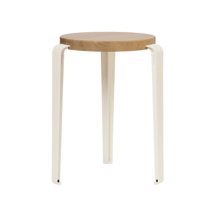 TipToe - LOU Stool, natural oak / cream white