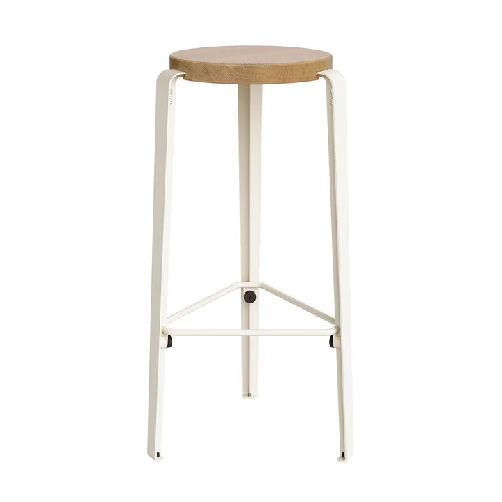 TipToe - BIG LOU Bar stool, oak / cream white