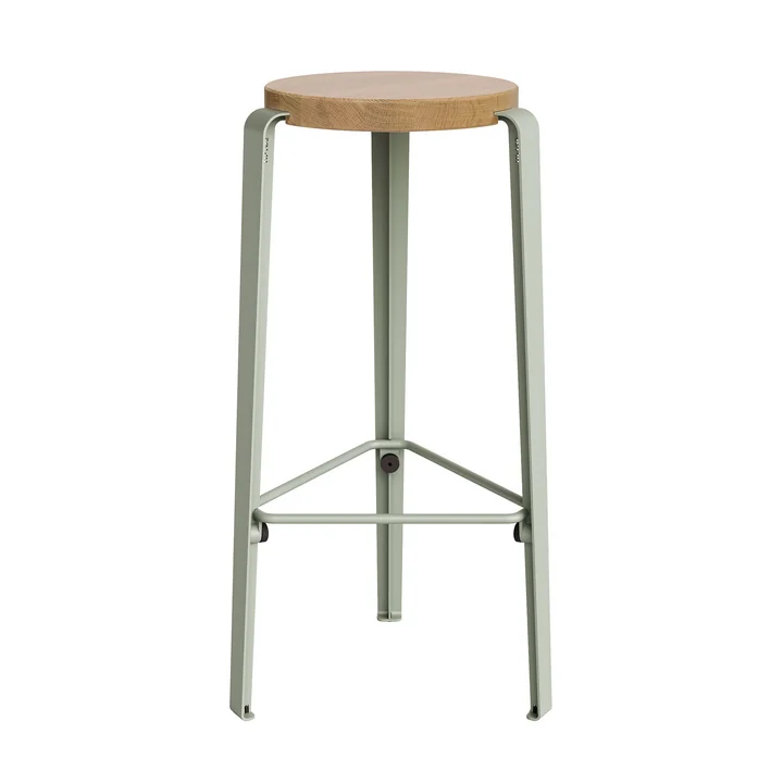 TipToe - BIG LOU Bar stool, oak / eucalyptus gray