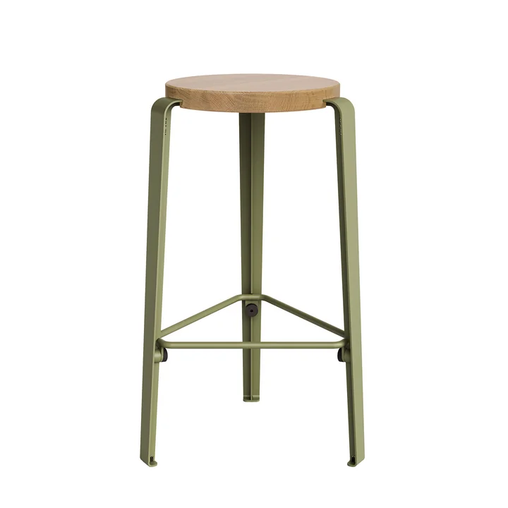 TipToe - MI LOU Bar stool, oak / khaki green