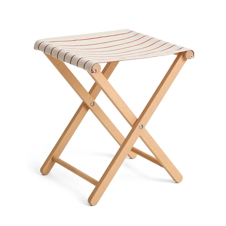 HAY - Outdoor Market Folding stool, beige with red stripes