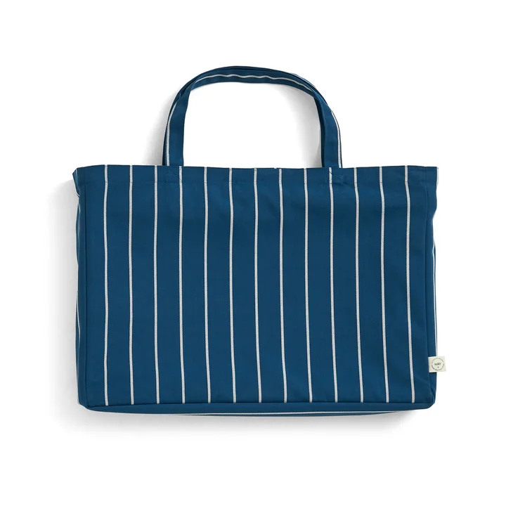 HAY - Outdoor Market Folding stool, blue with beige stripes