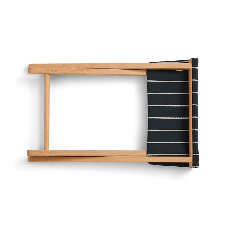 HAY - Outdoor Market Folding stool, black with beige stripes