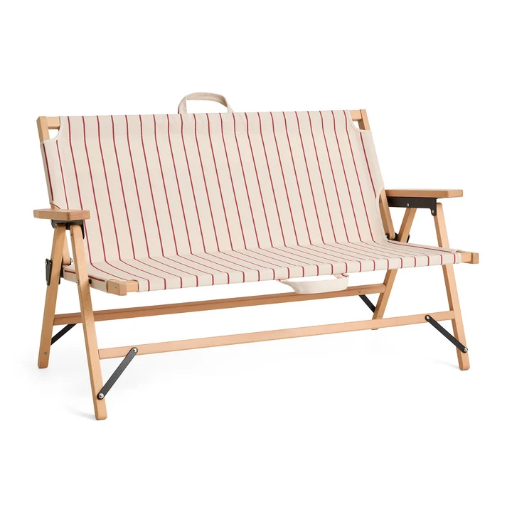 HAY - Outdoor Market Folding sofa, beige with red stripes