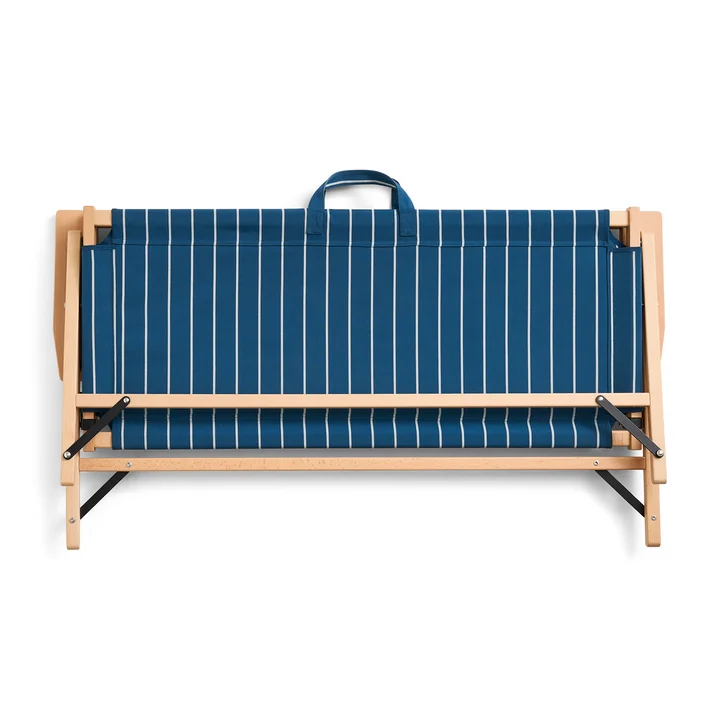 HAY - Outdoor Market Folding sofa, blue with beige stripes