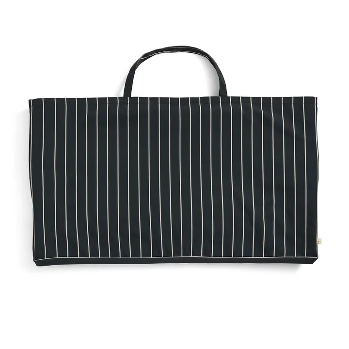 HAY - Outdoor Market Folding sofa, black with beige stripes