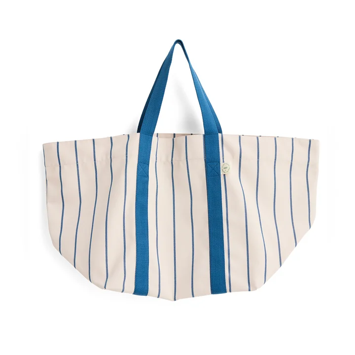 HAY - Outdoor Market Picnic bag M, beige with blue stripes