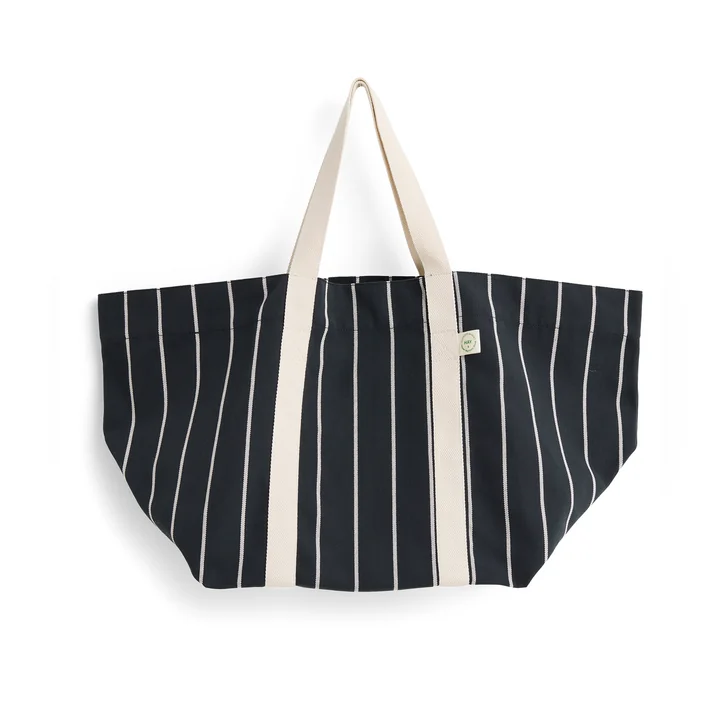 HAY - Outdoor Market Picnic bag M, black with beige stripes
