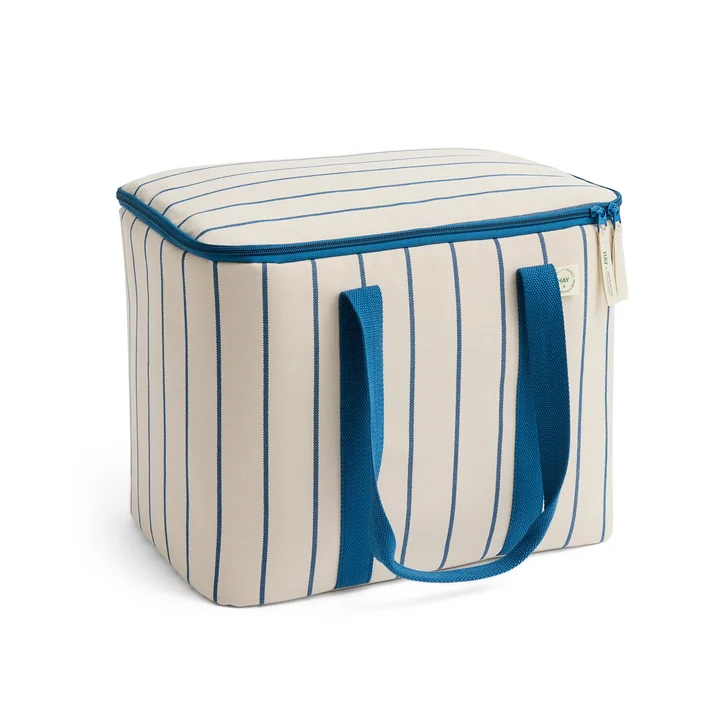 HAY - Outdoor Market Cooler bag M, beige with blue stripes