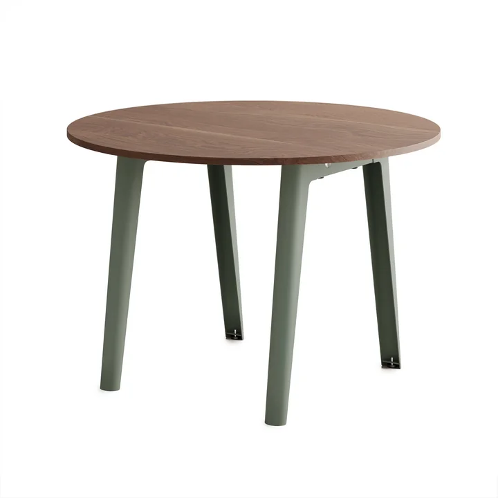 TipToe - NEW MODERN Dining table Ø 110 cm, walnut / eucalyptus gray