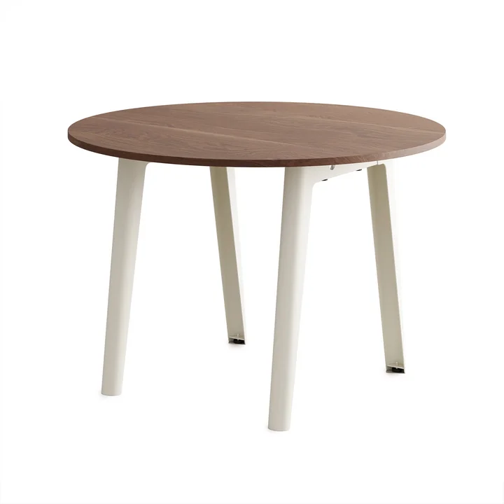 TipToe - NEW MODERN Dining table Ø 110 cm, walnut / cream white