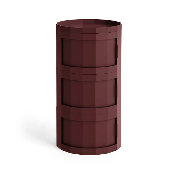 HAY - Facet Cabinet 30 with feet and castors, burgundy