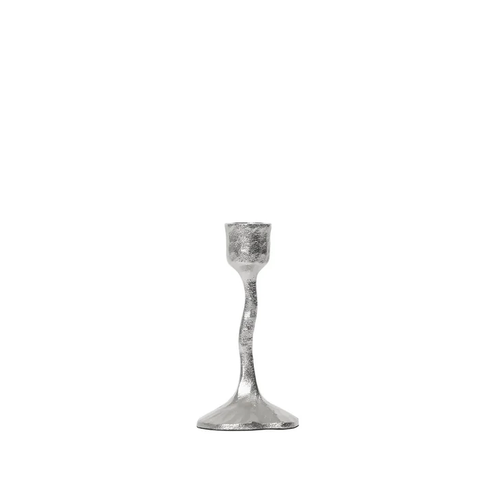 Broste Copenhagen - Amy Candle holder Ø7.5 x H15 cm, silver