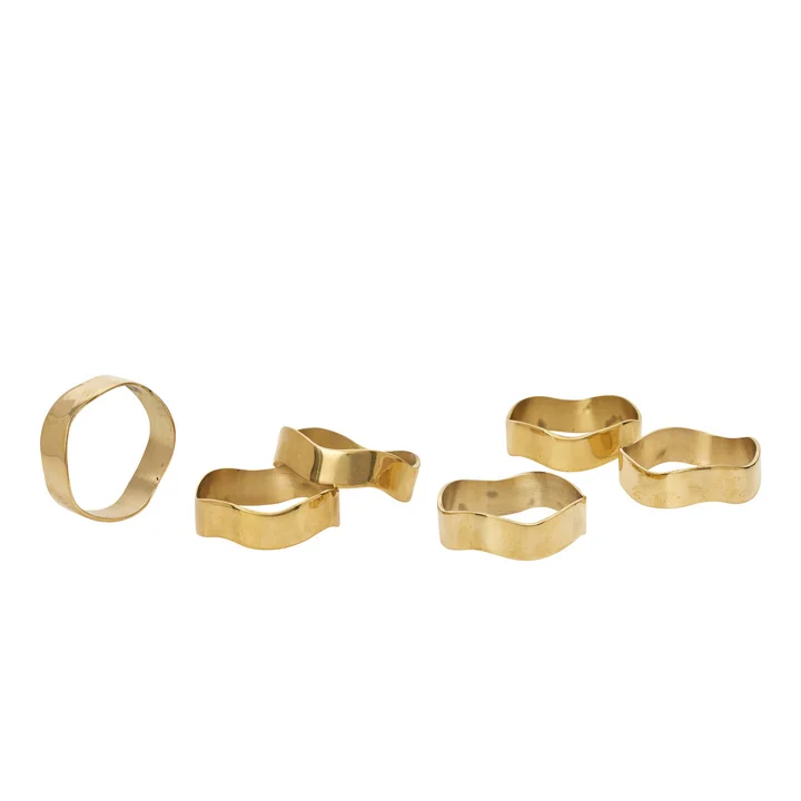 Broste Copenhagen - Zina Napkin ring, Ø4.5 x H0.5 cm, brass (6 pieces)
